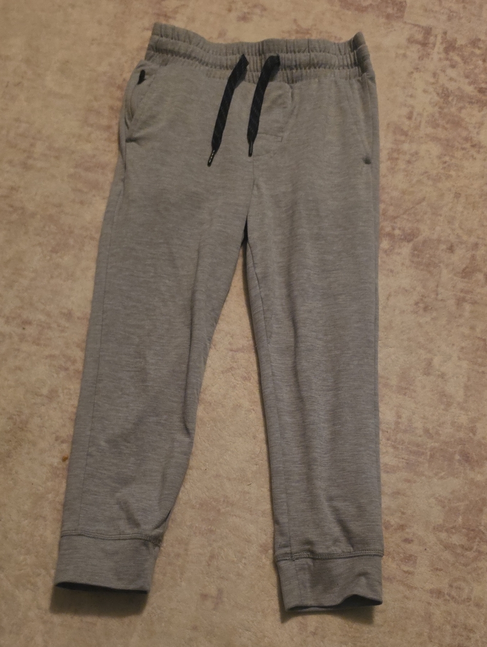 Light Gray Jogger Sweatpants with Black Drawstring